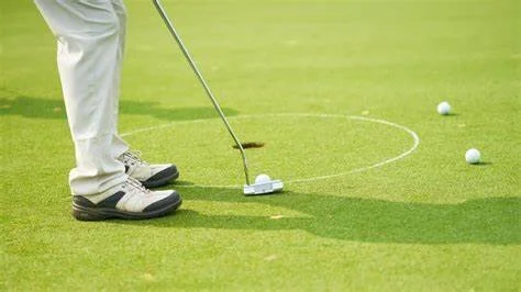 Small group of golfers learning together on the course